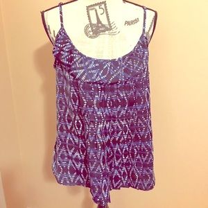 3/$10 GAP Ruffle Navy Print tank